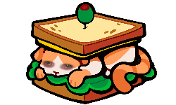 sad sandwich cat